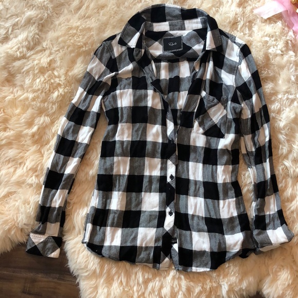 Rails black and white plaid flannel - Picture 1 of 3